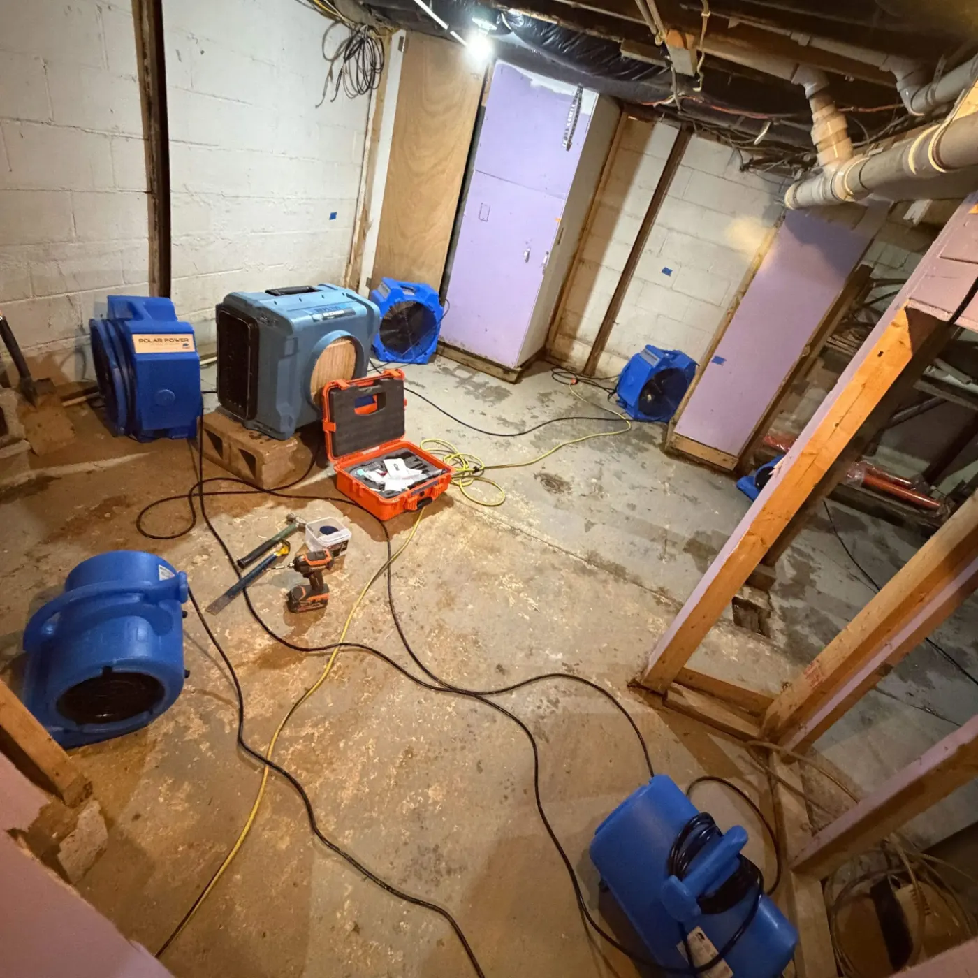Structural drying after storm intrusion in Royal Run